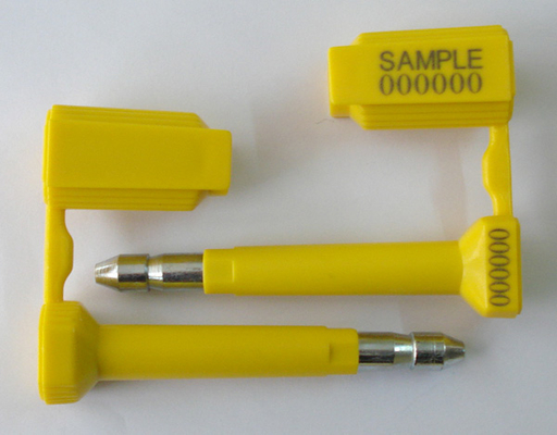 Amarillo acero Pin ABS plástico camión alta seguridad sellos con impresión de código de barras B-126