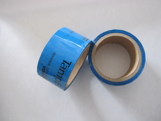 Rojo / azul alto grado PET Security Seal cinta con Logo de impresión para campo logístico